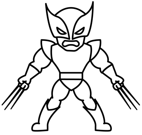 Chibi Wolverine Coloring Page